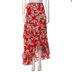 Sachin + Babi red silk long skirt